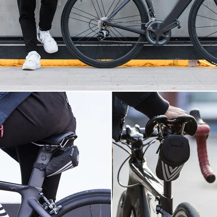 Новая мини велосипедная сумка для шоссейного велосипеда MTB Светоотражающая седельная сумка черный ремешок на ремне набор инструментов задняя Сумка для сиденья Сумки XD88