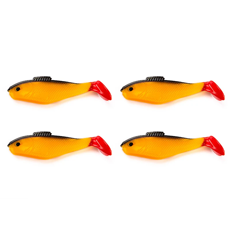 

New Hot 4Pcs/Lot Fishing Lure Soft Bait 8Cm 6G Soft Worm Bait Swimbait Bass Shad Wobbler 2#