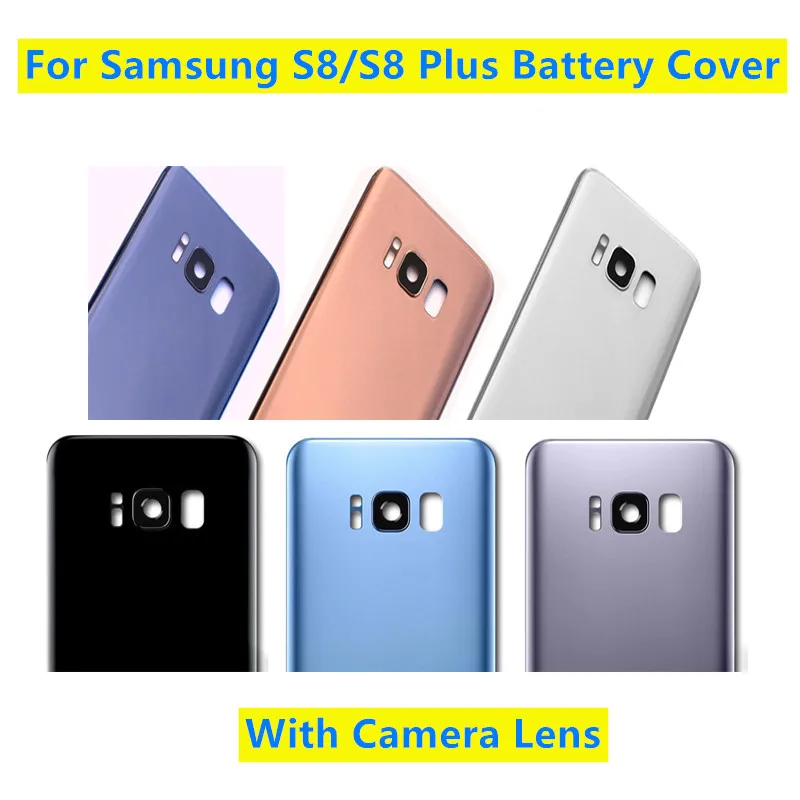 

Back Battery Glass Cover For Samsung Galaxy S8 G950 G950F S8 Plus G955 Rear Door Housing Case Panel + Camera Glass Lens Frame
