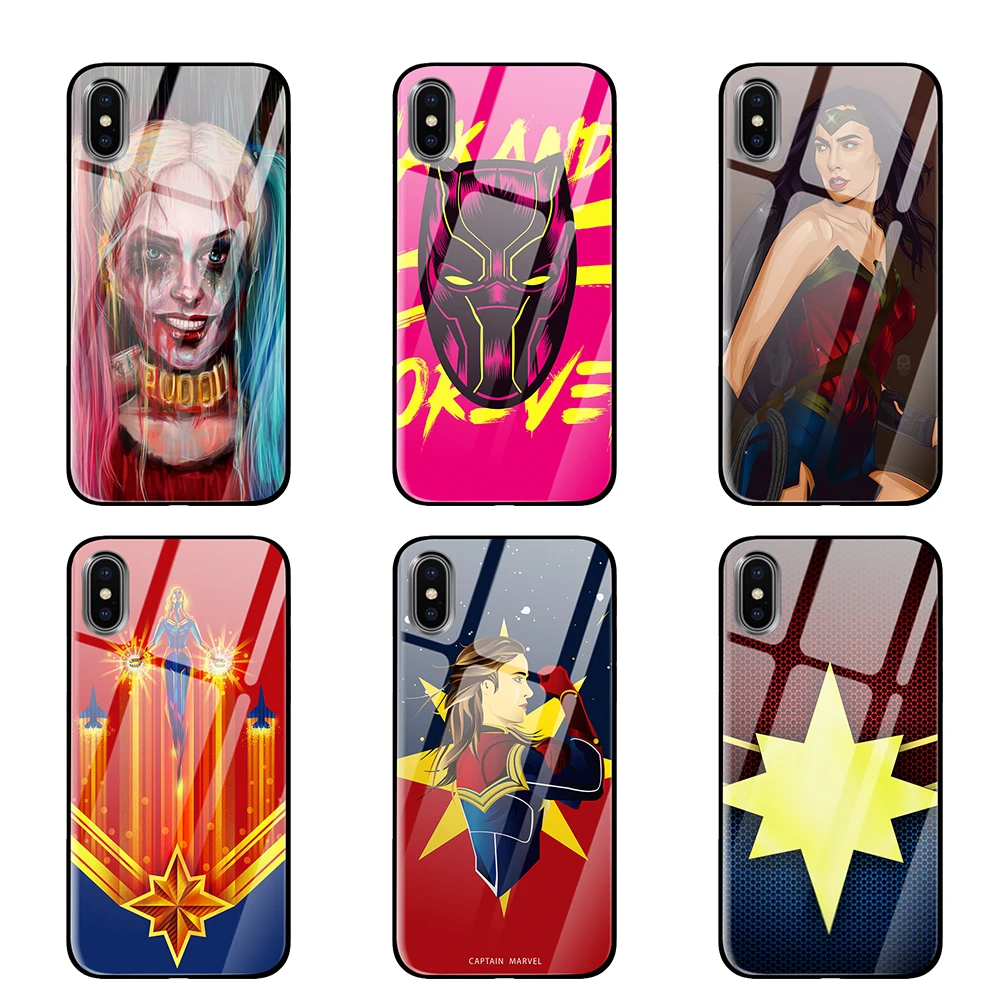 Марвел Капитан wonder woman роскошные чехлы из закаленного стекла для samsung Galaxy S10 S8 S9 Plus Note 8 9