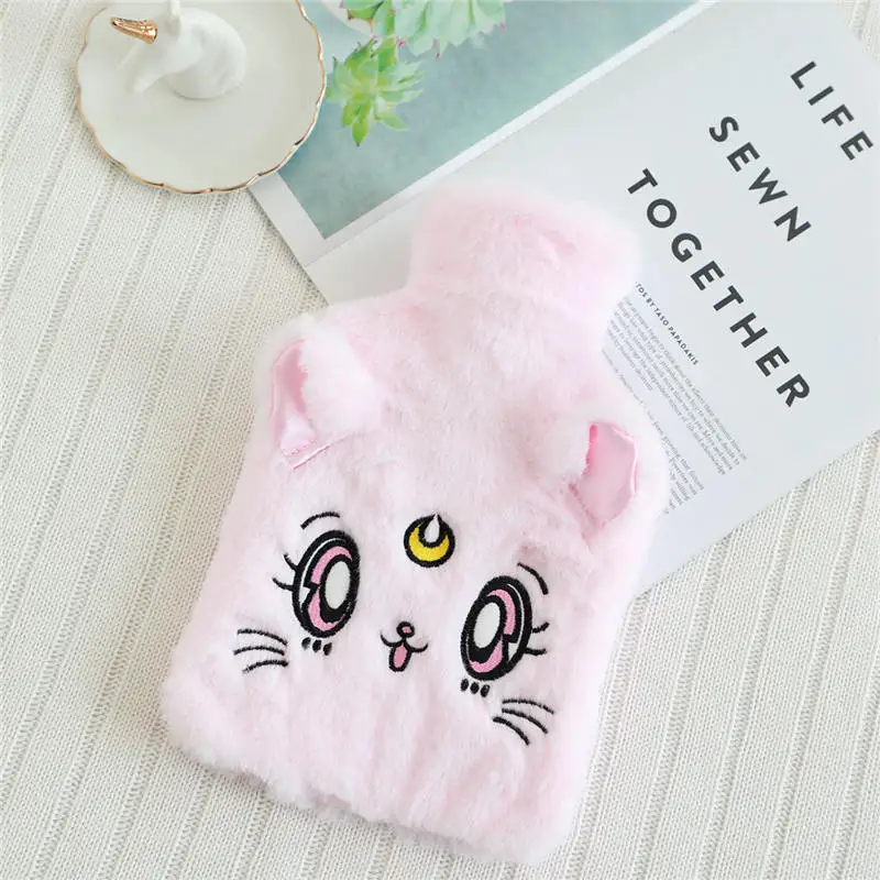 pink cat Милый мультфильм Единорог Рука теплая грелка бутылки для воды портативный ручной подогреватель для девочек карманные руки ноги грелка сумки - Цвет: pink cat