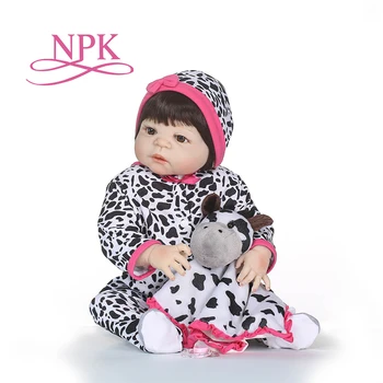 

NPK 23'' Newborn Baby Dolls Full Vinyl body Lifelike Silicone Reborn Baby Menina Alive doll toys playmates for children