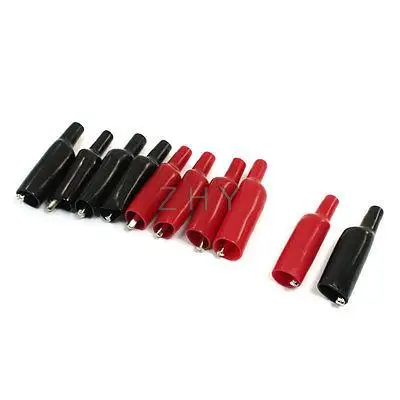 

Red Black Boot 5.5cm Insulated Electric Test Lead Alligator Clips 10Pcs