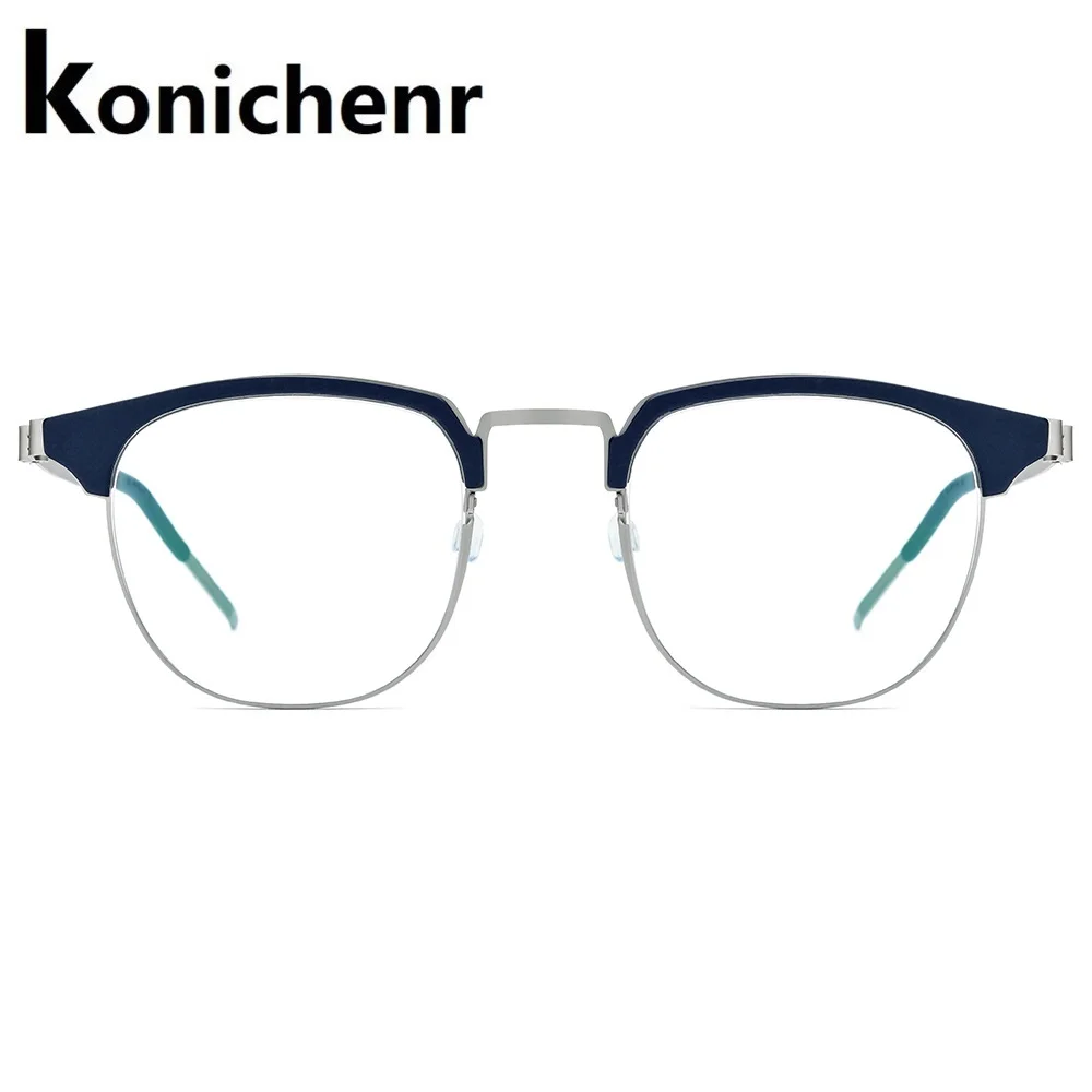 Konichenr Titanium Alloy Eye glasses Frames for Men Optical Myopia Prescription Eyeglass Frame Women Screwless Eyewear 28627