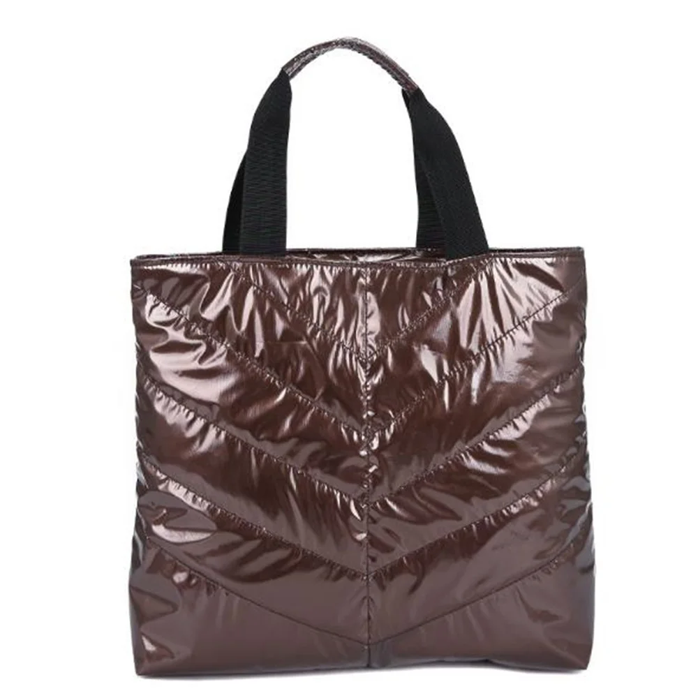

Fashion Lady Handbags Retro Space Cotton Large Capacity Warm Down Bag Autumn Winter Casual Solid Color Waterproof Shoulder Bag