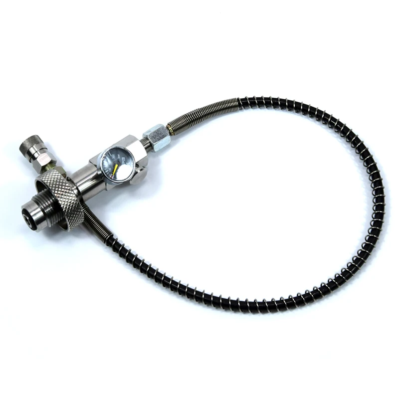 60cm hose with PCP Airforce розлива адаптер DIN станция из нержавеющей стали Кнопка воздушный кровотечение с различными шлангами - Цвет: 60cm hose with
