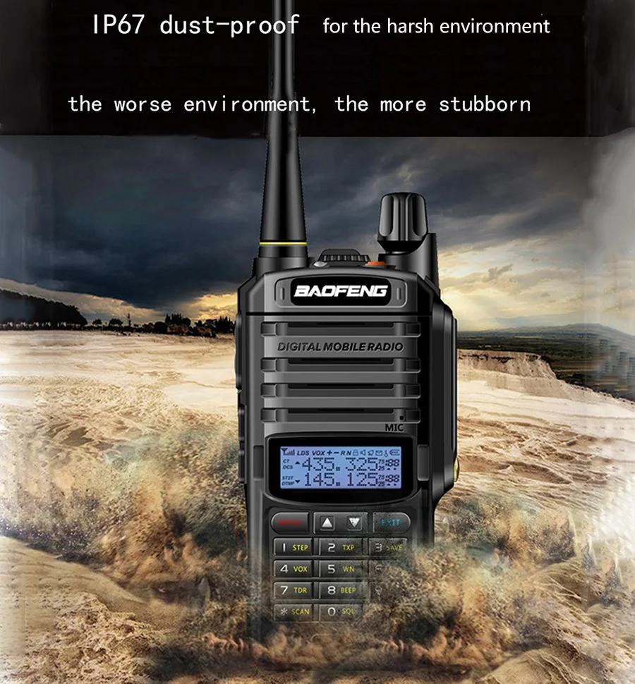 2 шт. wakie talkie IP67 Пылезащитный Водонепроницаемый CB радио коммуникатор baofeng uv-9r plus для hf 2 way ham Радио комплект полицейский сканер