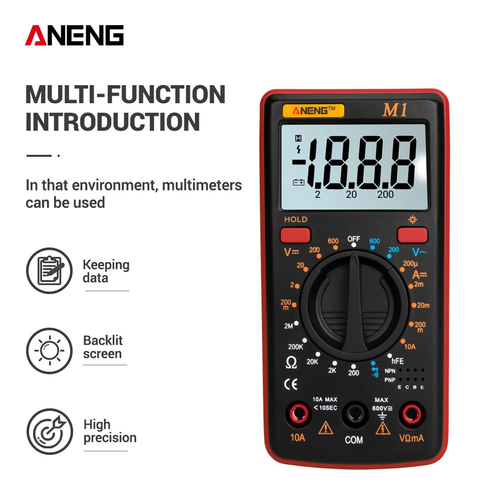 Инструмент ANENG M1 цифровой мультиметр с подсветкой тестер Профессиональный Multimetro DIY зуммер Диод Триод AC/счетчик постоянного тока