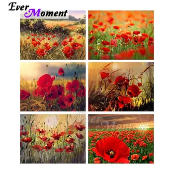 

Ever Moment Diamond Painting 5D Red Poppies DIY Gift Full Square Resin Drills Mosaic Embroidery Wall Art Home Accessories 4Y503