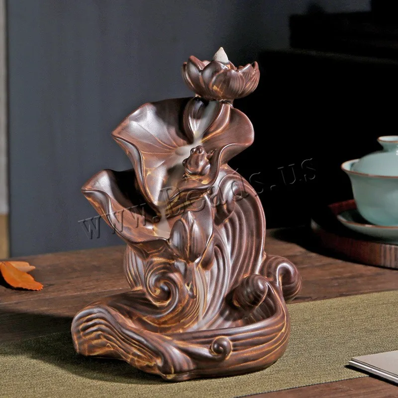 

Backflow Incense Burner Smoke Waterfall Ceramic Aromatherapy Furnace Smell Aromatic Home Office Incense Crafts Incense Holder