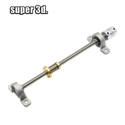 1 комплект 3d принтер T8 свинцовый винт 8 мм length150-500mm+ антилюфтная гайка+ KP08 kp08 опорный подшипник+ 5 до 8 мм Муфта