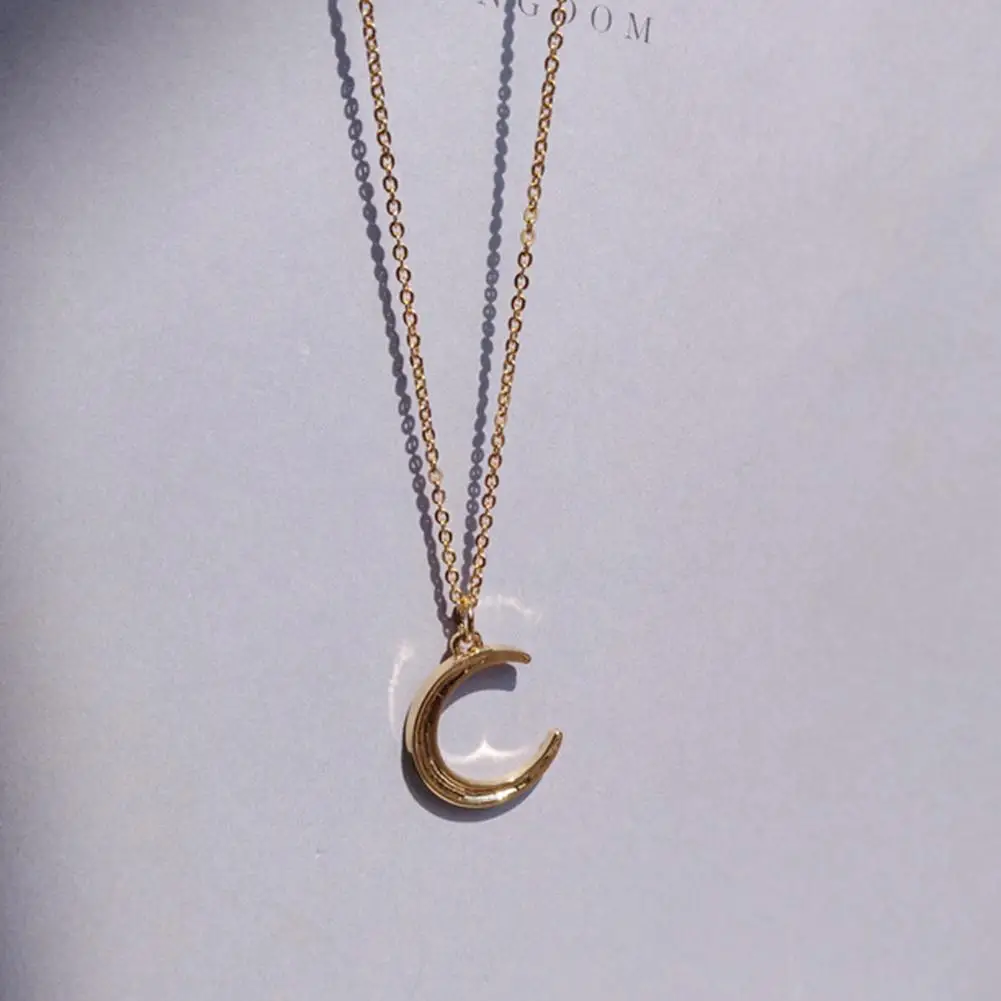 Женское Ожерелье из сплава Простой дизайн Милая подвеска в форме Луны ювелирное
