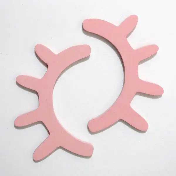 Nodic 2 шт 3D сонные глаза Деревянный DIY орнамент детская комната украшение стены стикер деревянные украшения детский подарок милые ресницы закрытый глаз - Цвет: Pink