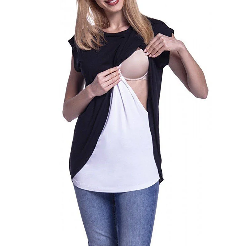 Wish AliExpress с перекрестной каймой,, женское платье, комбинированное, скрытое, крестовое, Одежда для беременных, одежда для кормления, Cl