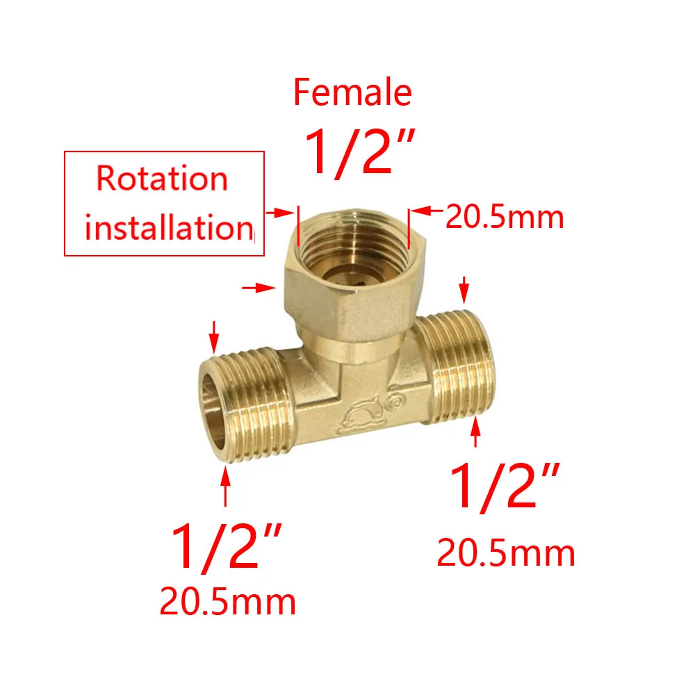 Brass 1/2" 3/4" 1" 1.2" 1.5" 2" Male Female Thread Connector Tee Elbow Repair End Cover Tube Connector Copper Plumbing Adapter