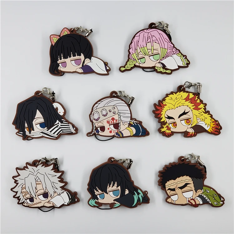 Резиновый брелок для ключей Kanroji Mitsuri Tsuyuri Kanawo Iguro Obanai Rengoku Kyoujurou|Игровые фигурки и
