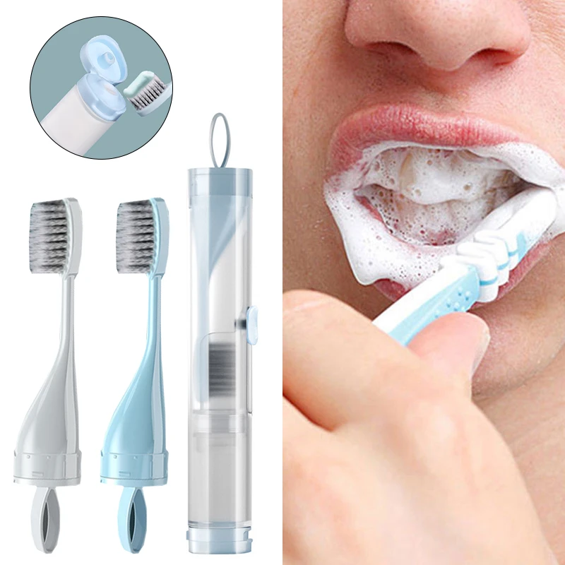 

New Arrive High Quality Toothbrush Set Creative Tooth Clean Tools Can Hold Toothpaste 1PC Portable Folding Toothbrush Travel