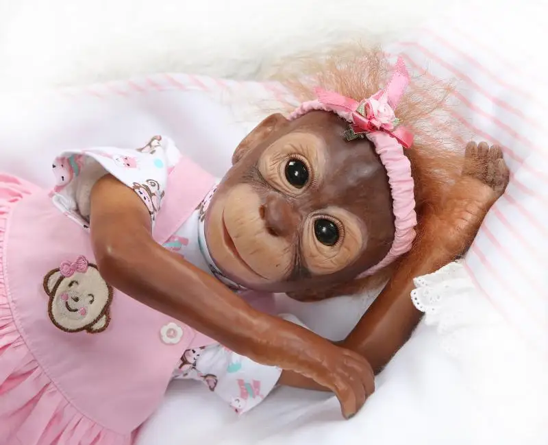 Новинка 52 см ручная работа детальная краска Boneca macaco reborn детеныш обезьяны Новорожденные Куклы Коллекционные Искусство косплей обезьяны игрушки куклы подарок