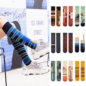 

Women's Fashion Creative Printed Long Tube ASnd Knee Socks Casual Cotton Socks Cute Low Cut Ankle Socks W1210
