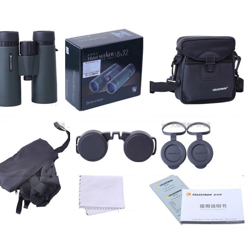 Celestron TrailSeeker 8x42 компактный HD бинокль для наблюдения за птицами с фазовым покрытием водонепроницаемый телескоп Bak4 для путешествий охоты