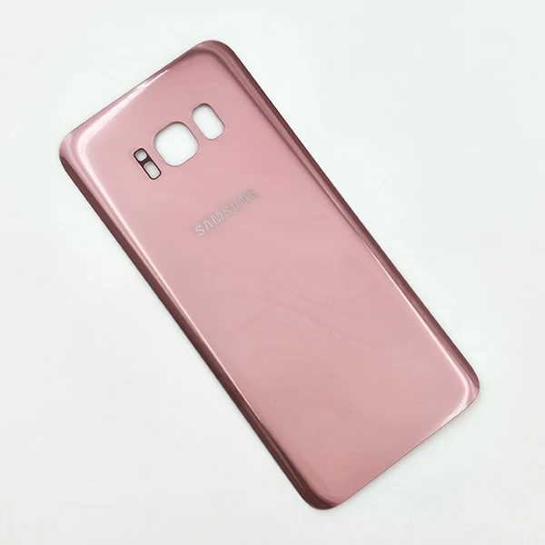 Pink Чехол для SAMSUNG Galaxy S8 G950F со стеклянной задней батареей, чехол для ремонта задней двери, запасные части с клейкой наклейкой - Цвет: Pink