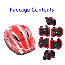 

7 Pieces Kids Children Roller Skating Bike Helmet Knee Wrist Guard Elbow Pad Set