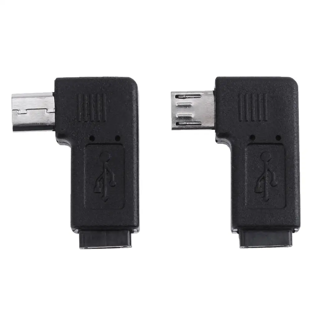2pcs Micro USB 90 Degree Adapter - Female to Male Connector with Left + Right Angle Description Image.This Product Can Be Found With The Tag Names Adapter, Computer Cables Connecting, Computer Peripherals, PC Hardware Cables Adapters