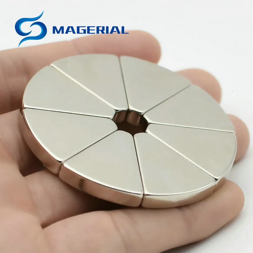 N42 NdFeB магнит дугового сегмента диаметр 60 мм OD60xID10x45DEGx5mm для генераторов ветряной турбины Неодимовый ротор магнетизм DIY ремесло