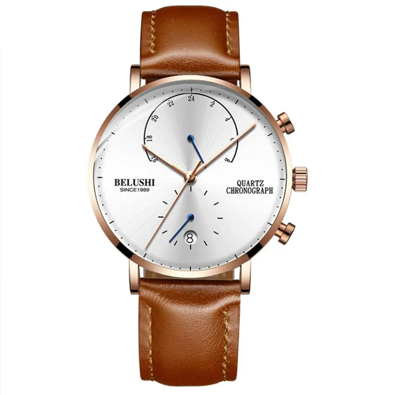 

Calendar Quartz Watch Men Multifunction Watch 24 Hours Fashion Male Watches Luxury Double Second Chase Needle Waterproof Clock