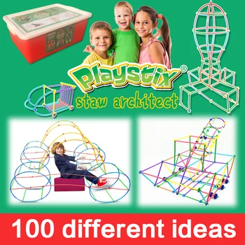 Playstix straw architect 4D building blocks toy inserted construction assembing block bricks  educational toys , kid's gift 1
