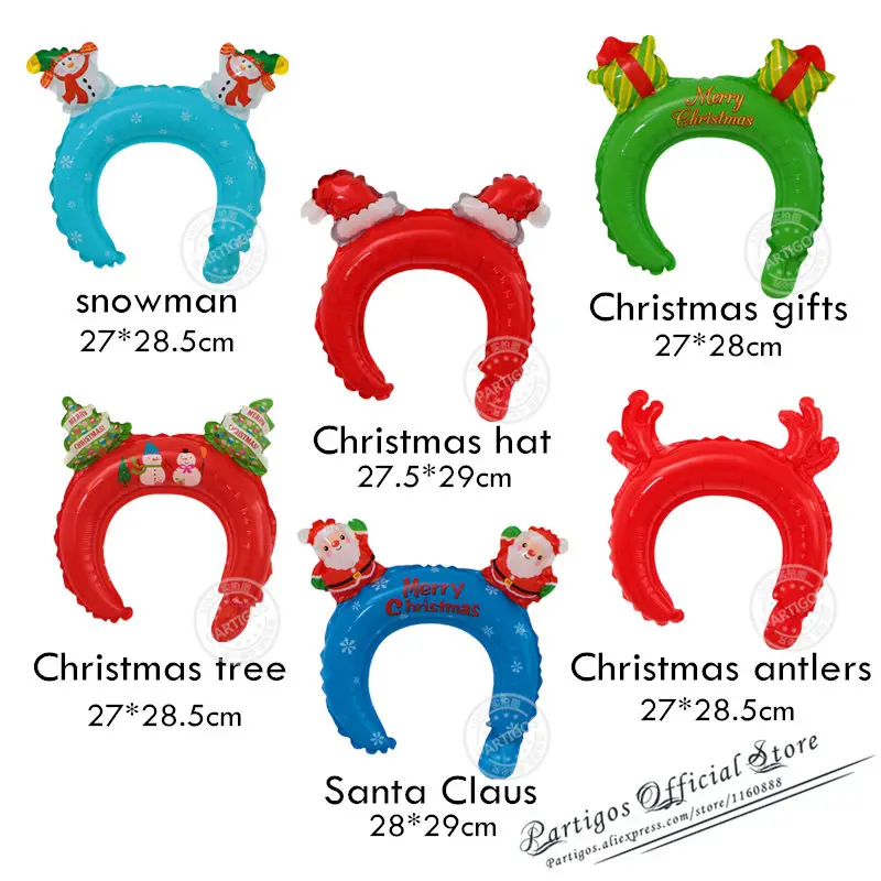 Счастливого Рождества воздушными Шарами Рождество вечерние декор дома вечерние поставки Санта Клаус куклы globals рождественские носки Лось Снежинка Декор - Цвет: 6pcs mix headband