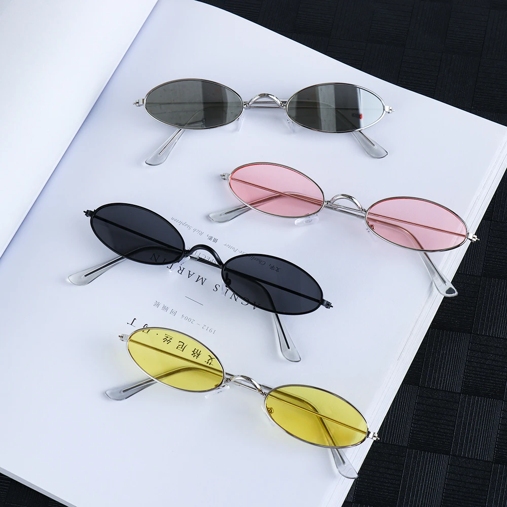 Vintage Oval Sunglasses Men Women Fashion Metal Outdoor Drive Eyewear