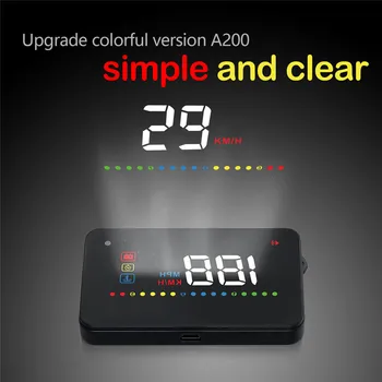 

HUD A200 Display Head Up Display Car GPS OBD OBD2 Diagnostic Tool Projector Digital Speedometer Car Speed Security Alarm