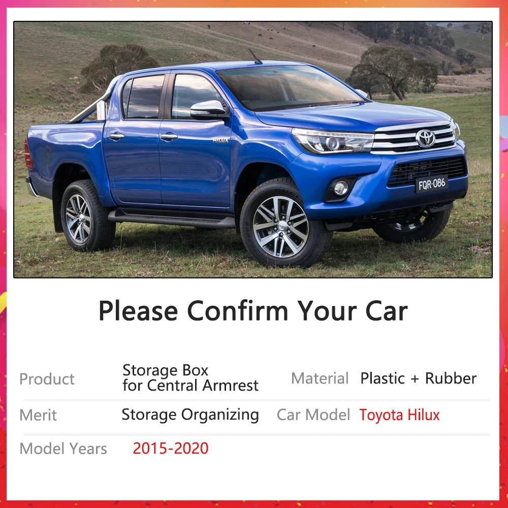 La scatola di immagazzinaggio automatica organizza il supporto di mutificazione del centro di tiraggio per Toyota Hilux SR5 REVO AN120 AN130 120 130 2015 ~ 2020 merci per Auto - Image 2