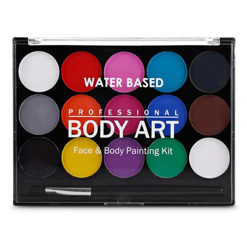 

15 Colors Face Painting Body Makeup Safe Non Toxic Water Paint Oil With Brush For Christmas Halloween Party