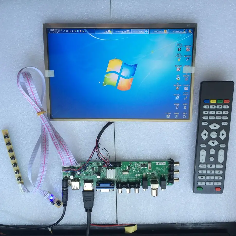 3663 Новая цифровая сигнальная DVB-T2 DVB-T DVB-C, универсальный ЖК-ТВ контроллер, плата драйвера+ 7 кнопок+ 1Ch 6bit 3463A, русский