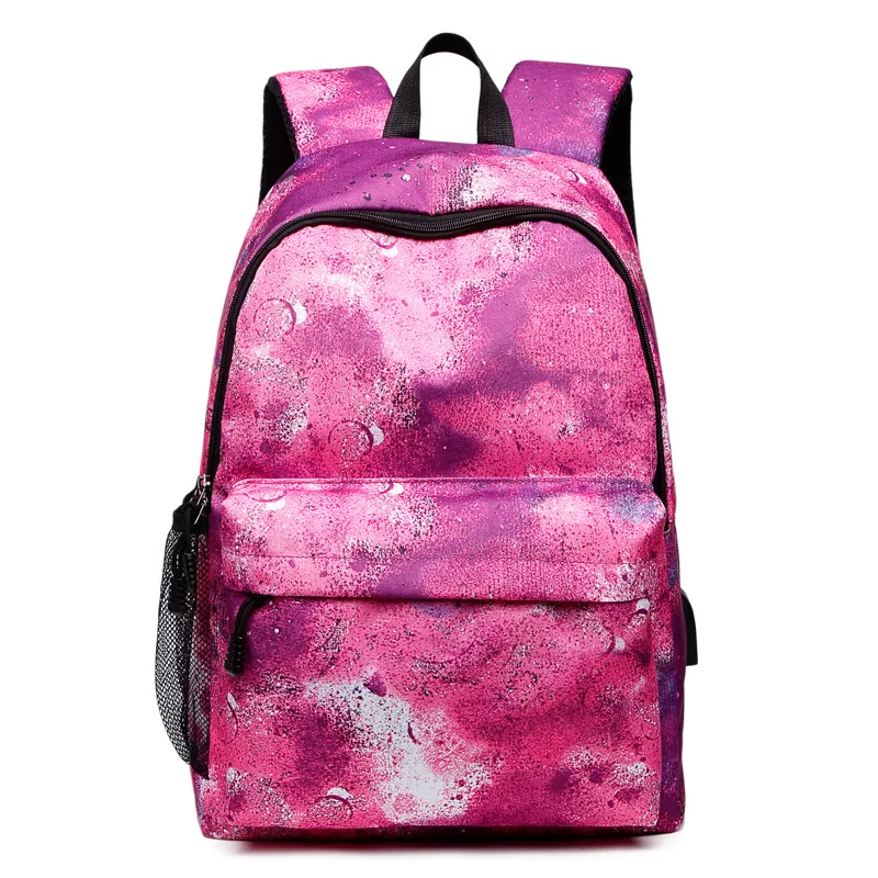 Модный Звездный рюкзак небо 15,6 дюймов usb зарядка защита от кражи бизнес рюкзак для ноутбука Многофункциональный рюкзак для путешествий Сумки - Цвет: RD