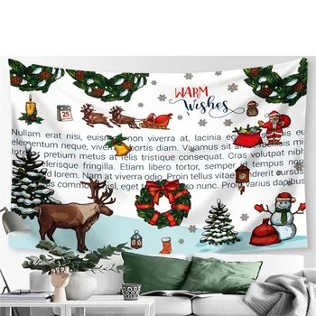 

Hippie Merry Christmas Tapestry Mandala WallHanging Wall Blanket Home Decoration Party Holiday DIY Decor