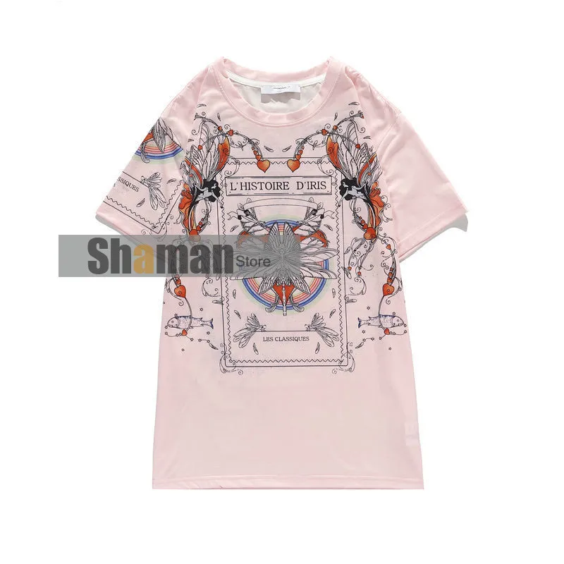 

Luxury designer high end 1:1 Summer shirts for women Rainbow Goddess Printed Short Sleeve T-shirt graphic tee woman tshirts tops