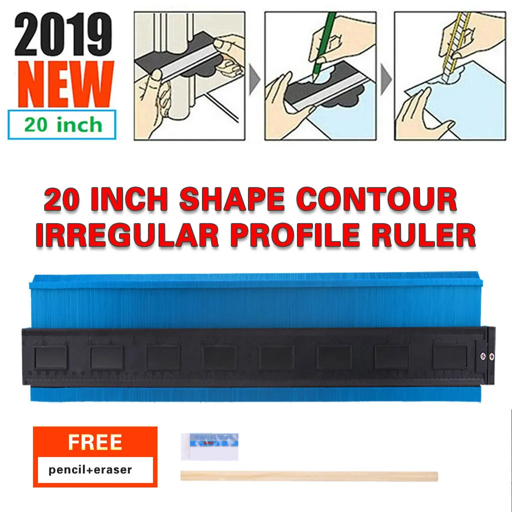 

Original ISHOWTIENDA Shape Contour Irregular Profile Ruler Plastic Gauge for Duplicator Scale 500mm Dropshipping 20