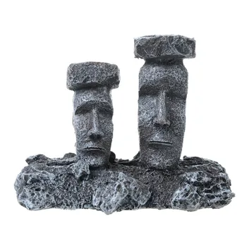 

Saim Easter Island Stone Aquarium Decorations Fish Tank Aquarium Ancient Rock Decoration Artificial Rock Aquarium Ornament 1Pcs