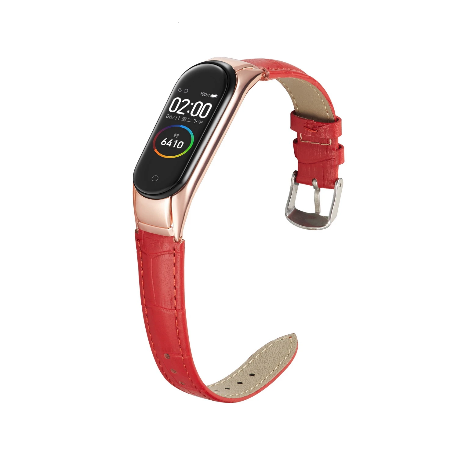 Кожаный ремешок для Xiaomi Mi band 3 4 фитнес трекер цветной кожаный Band черный чехол