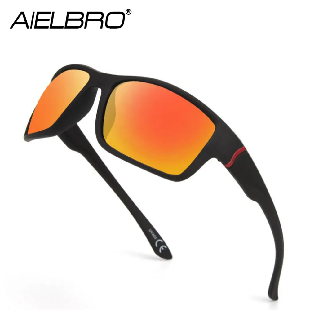 AIELBRO Cycling Glasses Sports Sunglasses Men MTB Bicycle Glasses UV400 Protection Bike Cycling Running Goggles Style Sunglasses