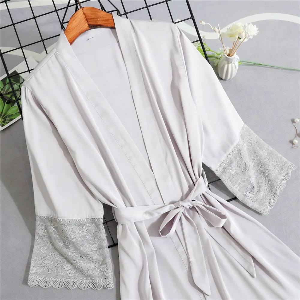 Белый халат для невесты, кимоно для невесты, одежда для сна, M-XXL, сексуальный кружевной женский халат, халат, банный халат, ночная одежда для сна