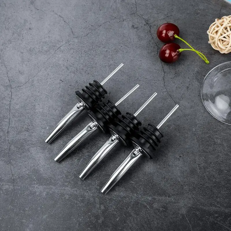 Нержавеющая сталь бутылка Pourer ликерный дозатор потока для винной бутылки Носик с резиновой пробкой Бар Инструмент LX8133