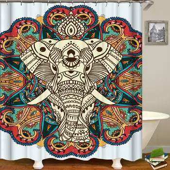 

New Flamingo Animal Pattern Shower Curtain Fresh Style Blackout Curtains Waterproof Mildew-proof Bathroom Curtain 71"x71"