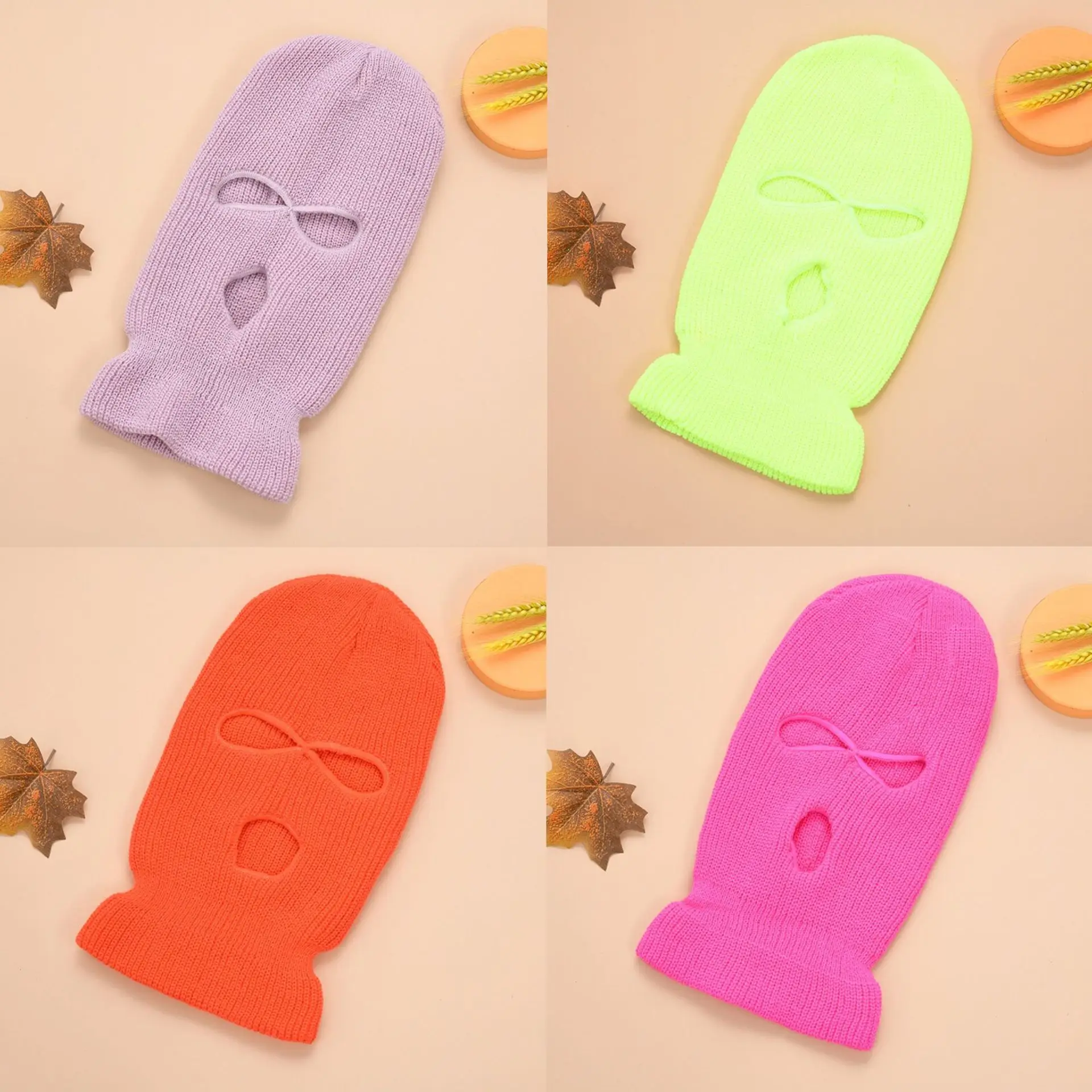 

Full Face Cover Mask Three 3 Hole Balaclava Knit Hat Army Tactical CS Winter Ski Cycling Mask Beanie Hat Scarf Warm Face Masks