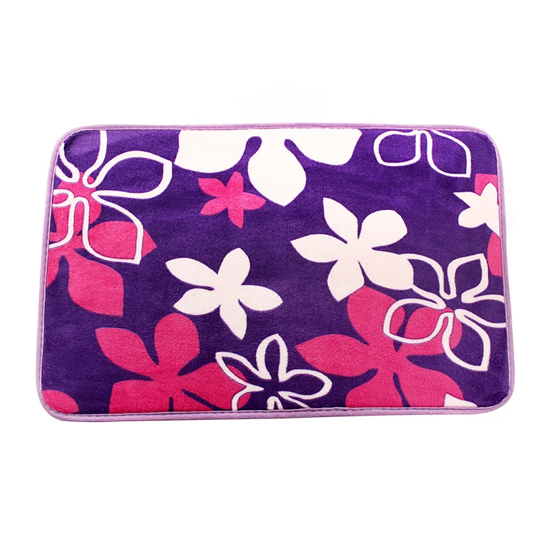 Purple flower Мягкий коврик для ванной, водопоглощающий коврик для ванной комнаты, коврик для ванной, домашний коврик для гостиной, кухни, двери, напольный коврик для туалета, нескользящий - Цвет: Purple flower