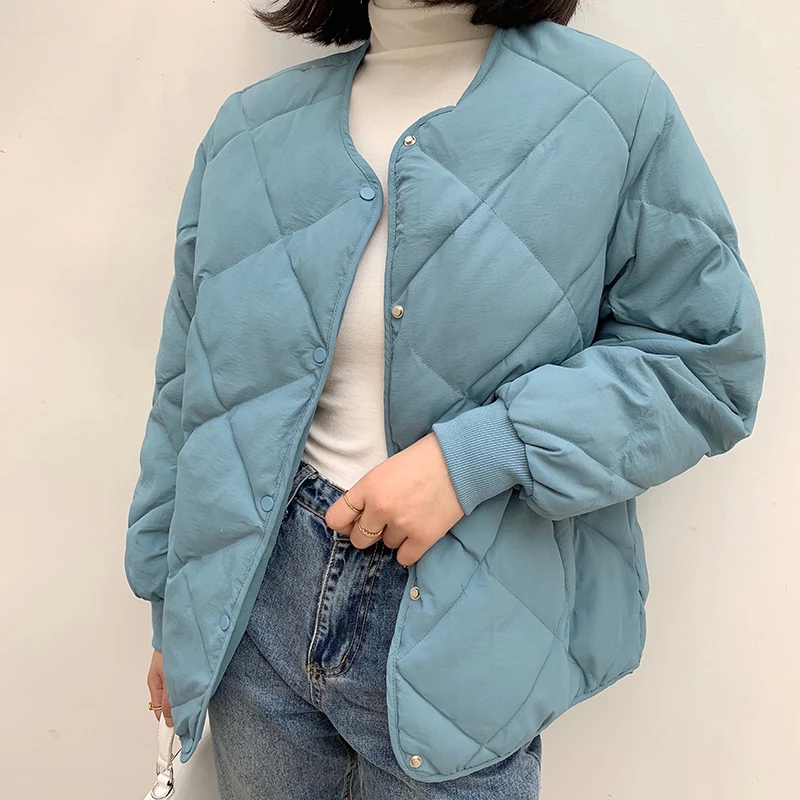 amazing  Winter Woman Coats 2019 Casual Loose Cotton-padded Coats Women Pocket Short Jackets Coat Thicken Ha