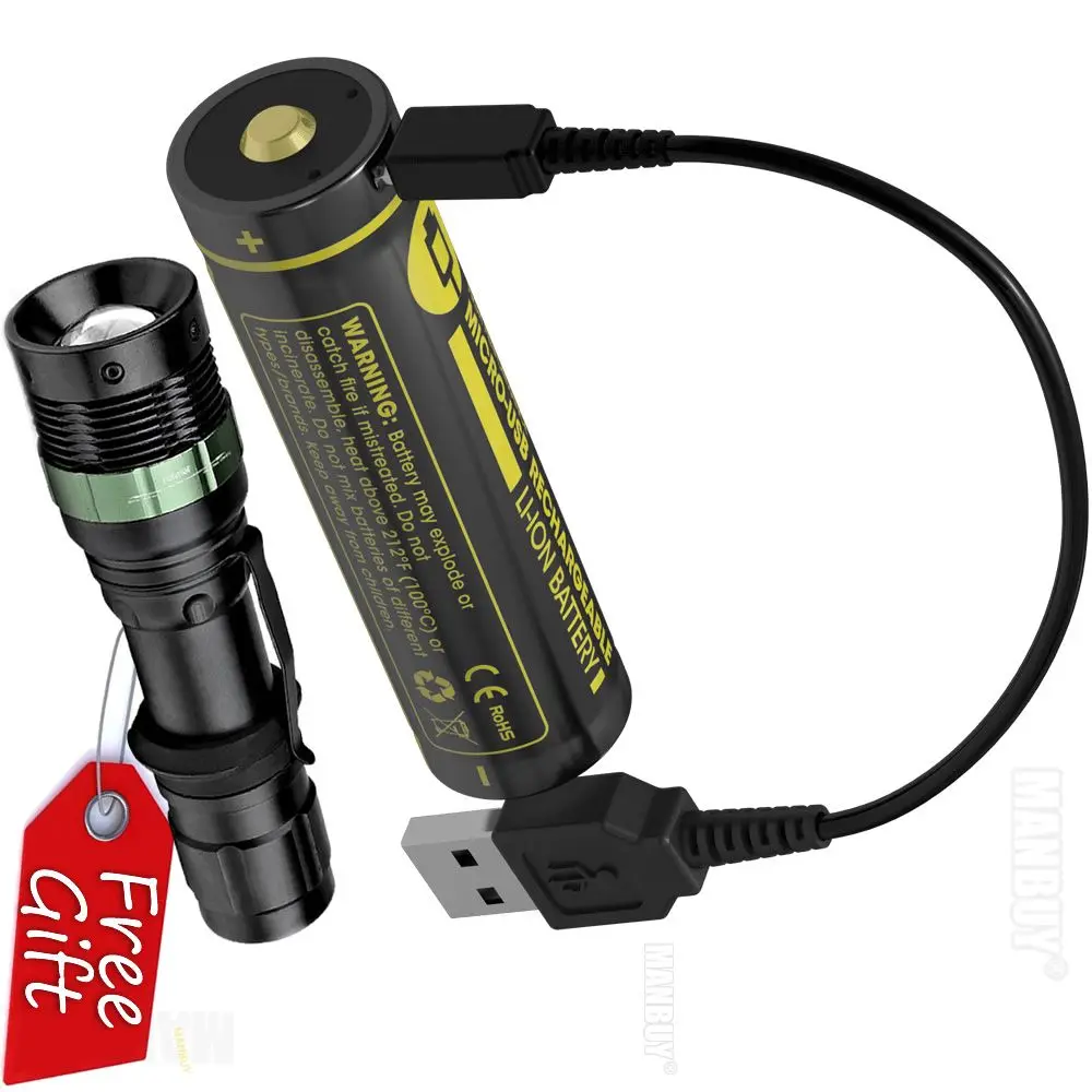 

NITECORE NL1834R 3400mAh High Performance Micro-USB Rechargeable Li-ion Battery 12.24Wh 3.6V Button Top 18650 Protected